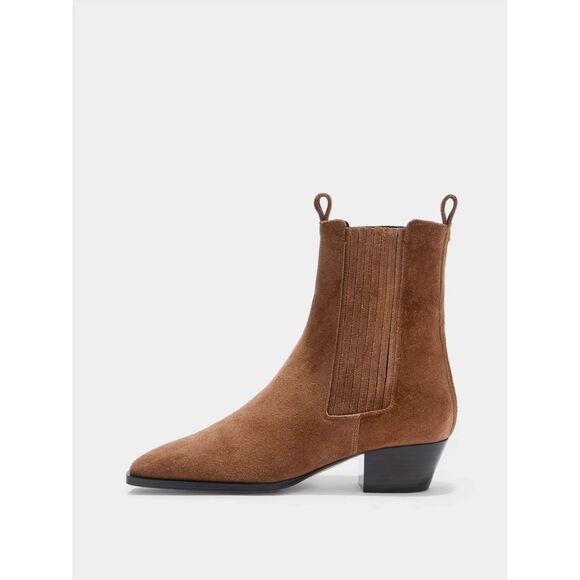 $695  Aeyde Agata Suede Ankle Ankle Boots in Tobacco Size 40 US 10 New - Picture 1 of 7